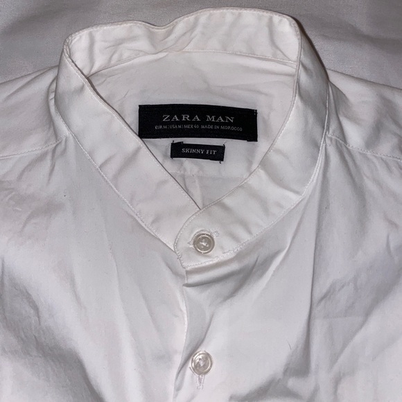 ZARA Man Medium Banded Collar/Siamese collar Shirt - Picture 3 of 5